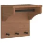 Perchero de pared SANDNES madera maciza pino 43x30x42cm de , Percheros para sombreros y abrigos - Ref: Foro24-4010455, Precio...