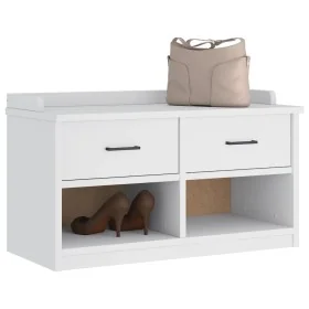Banco de recibidor SANDNES madera maciza pino blanco 87x40x50cm by , Benches for halls and storage - Ref: Foro24-4010462, Pri...