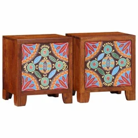 Mesita de noche 2 uds 40x30x45 cm madera maciza de acacia by , Nightstands - Ref: Foro24-4016495, Price: 155,65 €, Discount: %
