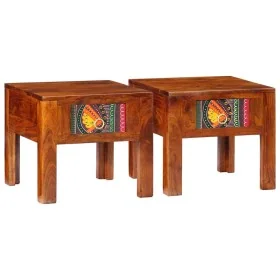 Mesita de noche 2 uds 40x40x36 cm madera maciza de acacia by , Nightstands - Ref: Foro24-4016488, Price: 147,38 €, Discount: %