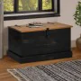 Baúl de almacenamiento HALDEN negro 91x48x47 cm madera maciza by , Storage trunks - Ref: Foro24-4018404, Price: 160,82 €, Dis...