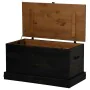 Baúl de almacenamiento HALDEN negro 91x48x47 cm madera maciza by , Storage trunks - Ref: Foro24-4018404, Price: 160,82 €, Dis...
