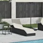 Tumbona plegable con cojín y espacio ratán sintético negro de , Tumbonas - Ref: Foro24-4104220, Precio: 244,30 €, Descuento: %