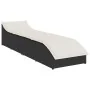 Tumbona plegable con cojín y espacio ratán sintético negro de , Tumbonas - Ref: Foro24-4104220, Precio: 244,30 €, Descuento: %
