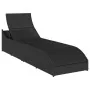 Tumbona plegable con cojín y espacio ratán sintético negro de , Tumbonas - Ref: Foro24-4104220, Precio: 244,30 €, Descuento: %
