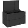 Tumbona plegable con cojín y espacio ratán sintético negro de , Tumbonas - Ref: Foro24-4104220, Precio: 244,30 €, Descuento: %