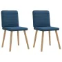 Sillas de comedor 2 unidades tela azul de , Sillas de comedor - Ref: Foro24-4101152, Precio: 103,24 €, Descuento: %