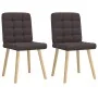Sillas de comedor 2 unidades tela marrón oscuro by , dining chairs - Ref: Foro24-4101095, Price: 105,28 €, Discount: %