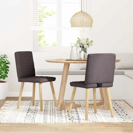 Sillas de comedor 2 unidades tela marrón oscuro by , dining chairs - Ref: Foro24-4101125, Price: 103,64 €, Discount: %