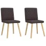 Sillas de comedor 2 unidades tela marrón oscuro by , dining chairs - Ref: Foro24-4101125, Price: 103,64 €, Discount: %