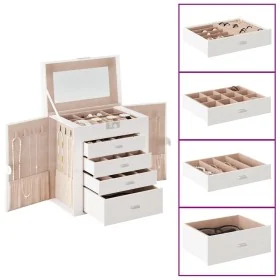 Joyero de 5 niveles con espejo y cerradura blanco de , Soportes para joyería - Ref: Foro24-4103562, Precio: 56,45 €, Descuent...