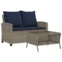 Sofá jardín de 2 plazas con cojín y mesa gris ratán sintético von , Outdoor-Sofas - Ref: Foro24-4103852, Preis: 223,98 €, Rab...