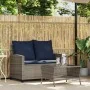 Sofá jardín de 2 plazas con cojín y mesa gris ratán sintético von , Outdoor-Sofas - Ref: Foro24-4103852, Preis: 223,98 €, Rab...