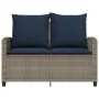 Sofá jardín de 2 plazas con cojín y mesa gris ratán sintético von , Outdoor-Sofas - Ref: Foro24-4103852, Preis: 223,98 €, Rab...