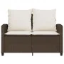 Sofá jardín de 2 plazas con cojín y mesa marrón ratán sintético von , Outdoor-Sofas - Ref: Foro24-4103846, Preis: 223,67 €, R...