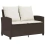 Sofá jardín de 2 plazas con cojín y mesa marrón ratán sintético von , Outdoor-Sofas - Ref: Foro24-4103846, Preis: 223,67 €, R...