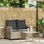 Sofá jardín de 2 plazas con cojín y mesa gris claro by , Outdoor sofas - Ref: Foro24-4103850, Price: 223,98 €, Discount: %