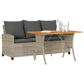 Sofá jardín de 3 plazas con cojín y mesa gris claro von , Outdoor-Sofas - Ref: Foro24-4103859, Preis: 280,70 €, Rabatt: %