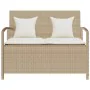 Banco de jardín con almacenaje y cojín beige ratán sintético by , garden benches - Ref: Foro24-4104215, Price: 196,48 €, Disc...