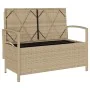 Banco de jardín con almacenaje y cojín beige ratán sintético by , garden benches - Ref: Foro24-4104215, Price: 196,48 €, Disc...