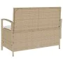 Banco de jardín con almacenaje y cojín beige ratán sintético by , garden benches - Ref: Foro24-4104215, Price: 196,48 €, Disc...