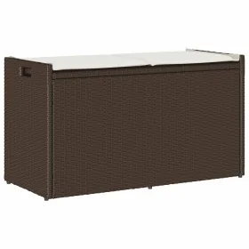 Banco de almacenaje con cojín marrón 100 cm ratán sintético by , garden benches - Ref: Foro24-4104061, Price: 132,70 €, Disco...