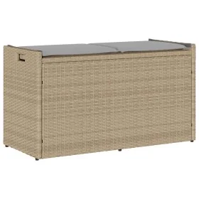 Banco de almacenaje con cojín beige 100 cm ratán sintético von , Gartenbänke - Ref: Foro24-4104063, Preis: 133,40 €, Rabatt: %