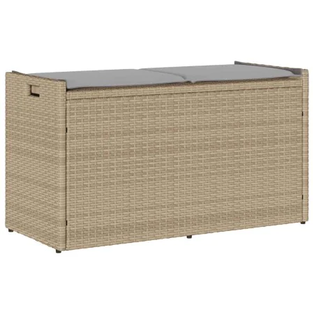 Banco de almacenaje con cojín beige 100 cm ratán sintético by , garden benches - Ref: Foro24-4104063, Price: 132,82 €, Discou...