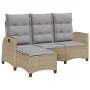 Sofá de jardín reclinable con cojines en forma de L beige by , Outdoor sofas - Ref: Foro24-4108241, Price: 390,82 €, Discount: %