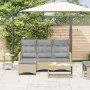 Sofá de jardín reclinable con cojines en forma de L beige by , Outdoor sofas - Ref: Foro24-4108241, Price: 390,82 €, Discount: %