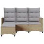 Sofá de jardín reclinable con cojines en forma de L beige by , Outdoor sofas - Ref: Foro24-4108241, Price: 390,82 €, Discount: %