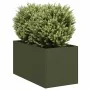 Jardinera de acero laminado en frío verde oliva 40x80x40 cm von , Töpfe und Pflanzgefäße - Ref: Foro24-860734, Preis: 57,52 €...