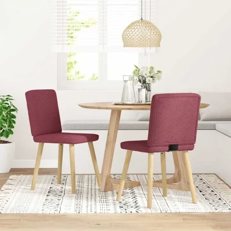 Sillas de comedor 2 unidades tela rojo tinto de , Sillas de comedor - Ref: Foro24-4101200, Precio: 101,95 €, Descuento: %