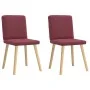 Sillas de comedor 2 unidades tela rojo tinto de , Sillas de comedor - Ref: Foro24-4101200, Precio: 101,95 €, Descuento: %