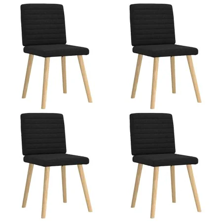 Sillas de comedor 4 unidades tela negras de , Sillas de comedor - Ref: Foro24-3315276, Precio: 198,39 €, Descuento: %