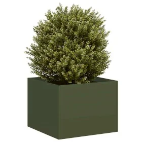 Jardinera acero verde oliva 40x40x30 cm von , Töpfe und Pflanzgefäße - Ref: Foro24-860797, Preis: 43,20 €, Rabatt: %