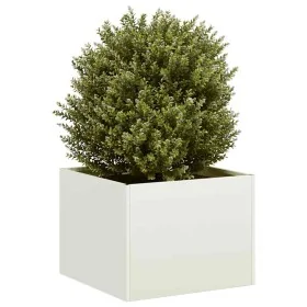 Jardinera acero blanco 40x40x30 cm by , Pots and planters - Ref: Foro24-860795, Price: 49,19 €, Discount: %