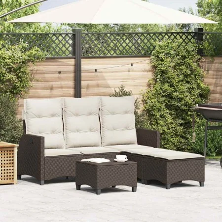 Set de sofás de jardín en forma de L con cojines 3 pzas marrón by , Garden sets - Ref: Foro24-3328639, Price: 508,12 €, Disco...