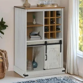 Vinoteca HALDEN con botelleros y puerta corredera blanco pino by , Wine and liquor cabinets - Ref: Foro24-4018446, Price: 254...