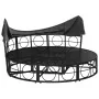 Tumbona cama de jardín con capota y cojines ratán PE negro by , Outdoor beds - Ref: Foro24-4108234, Price: 350,42 €, Discount: %