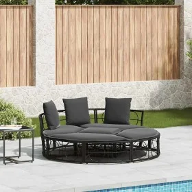 Tumbona cama de jardín sin capota ratán PE negro by , Outdoor beds - Ref: Foro24-4108236, Price: 336,21 €, Discount: %