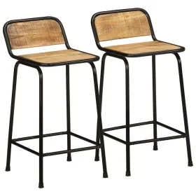 Taburetes de barra 2 uds 46x35,5x80 cm madera maciza de mango von , Küchenhocker - Ref: Foro24-4013530, Preis: 127,50 €, Raba...