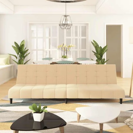 Sofá cama de 2 plazas terciopelo color crema von , Sofas - Ref: Foro24-375772, Preis: 244,37 €, Rabatt: %