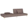 Sofá cama de 2 plazas con dos almohadas tela gris taupe by , Sofas - Ref: Foro24-375897, Price: 241,19 €, Discount: %