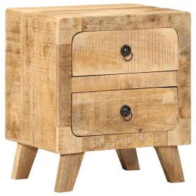 Mesita de noche de madera maciza de mango rugosa 40x32x46 cm by , Nightstands - Ref: Foro24-4104511, Price: 121,92 €, Discoun...