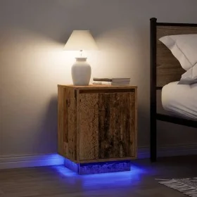 Mesillas de noche con luces LED 2 uds madera vieja 38x34x50 cm by , Nightstands - Ref: Foro24-861280, Price: 82,61 €, Discoun...