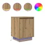 Mesitas de noche con luces LED 2 uds roble artisan 38x34x50 cm by , Nightstands - Ref: Foro24-861282, Price: 82,61 €, Discoun...