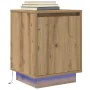 Mesitas de noche con luces LED 2 uds roble artisan 38x34x50 cm by , Nightstands - Ref: Foro24-861282, Price: 82,61 €, Discoun...