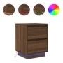 Mesillas de noche con luces LED 2 uds roble marrón 38x34x50 cm de , Mesitas de noche - Ref: Foro24-861296, Precio: 111,15 €, ...