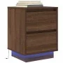 Mesillas de noche con luces LED 2 uds roble marrón 38x34x50 cm de , Mesitas de noche - Ref: Foro24-861296, Precio: 111,15 €, ...